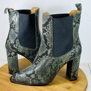 TORAL Women Snakeskin Heel Boots Size 40 US 9/9.5  Heel 4” Leather